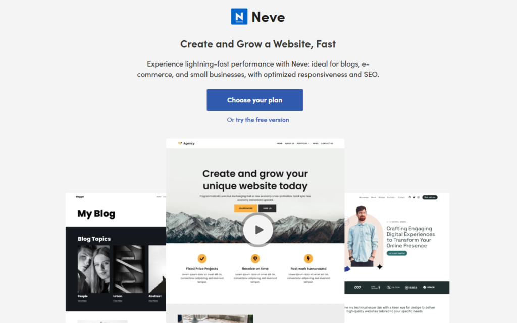 neve wordPress themes  