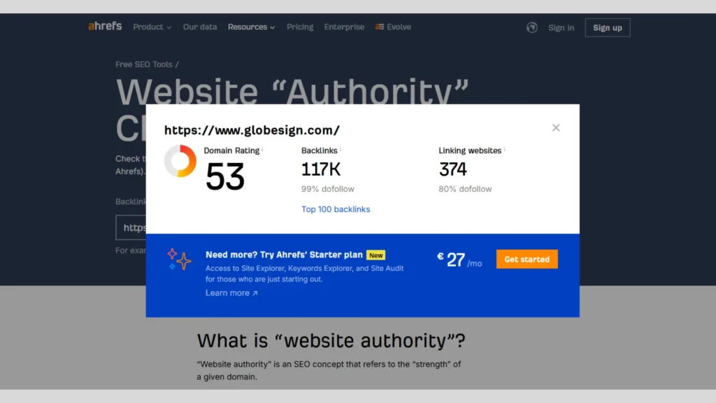 ahrefs Domain Rating