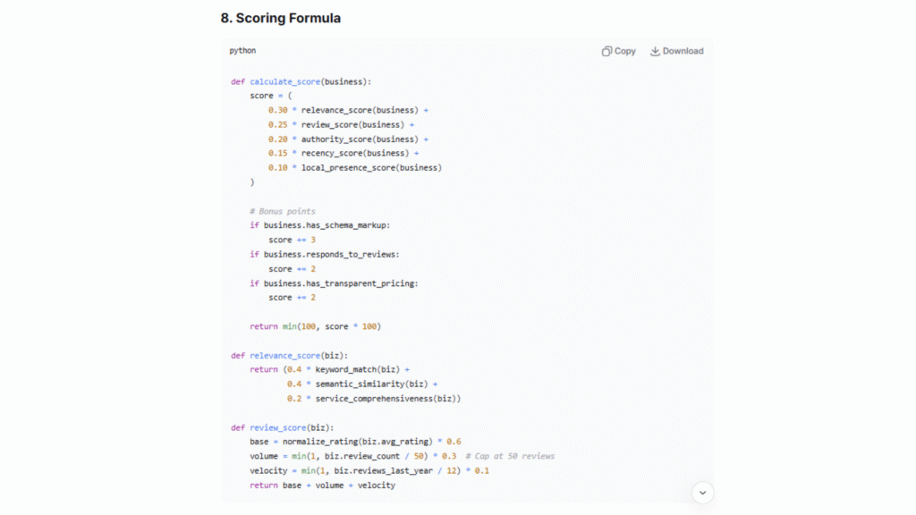 Deep Seek Scoring Formula