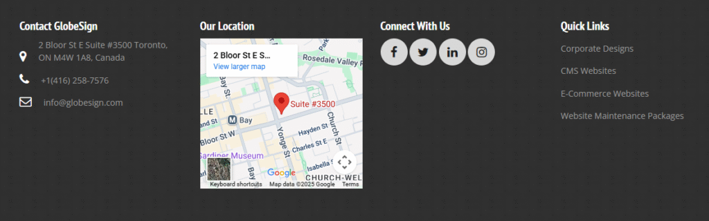 Address in Footer