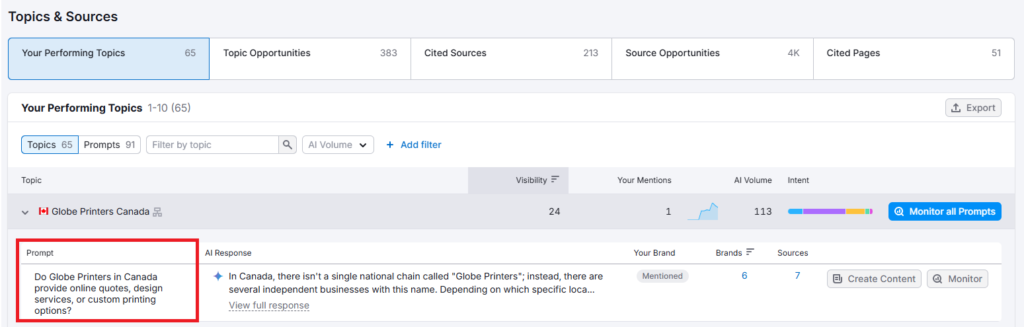 Semrush brand mention